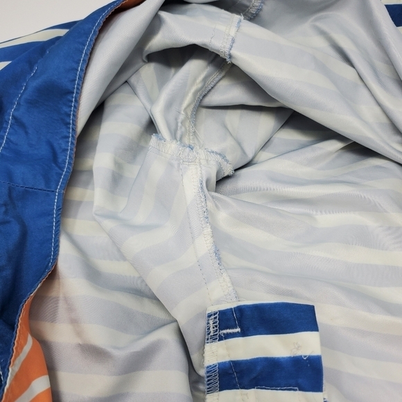 TOMMY BAHAMA BLUE WHITE STRIPE BOARD SHORTS SWIMWEAR MESH POCKETS MEN SIZE 38 - Picture 12 of 12